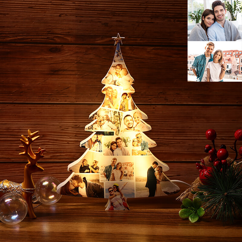 Personalisierte Weihnachtsbaum-Fotolichter