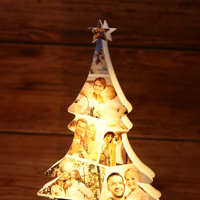 Personalisierte Weihnachtsbaum-Fotolichter