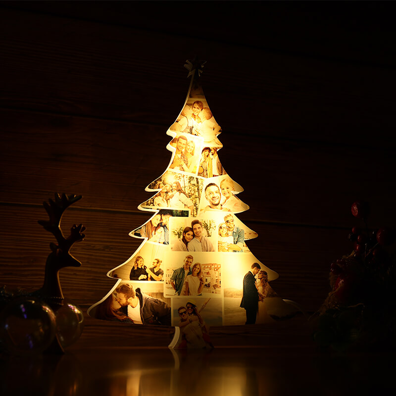 Personalisierte Weihnachtsbaum-Fotolichter