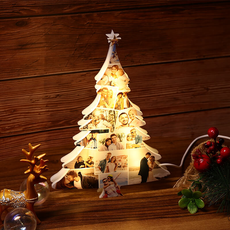 Personalisierte Weihnachtsbaum-Fotolichter
