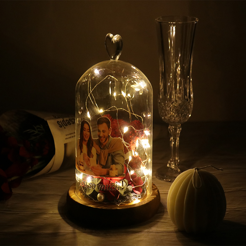 Personalisiertes Foto Ewige Blume Bär Lampe