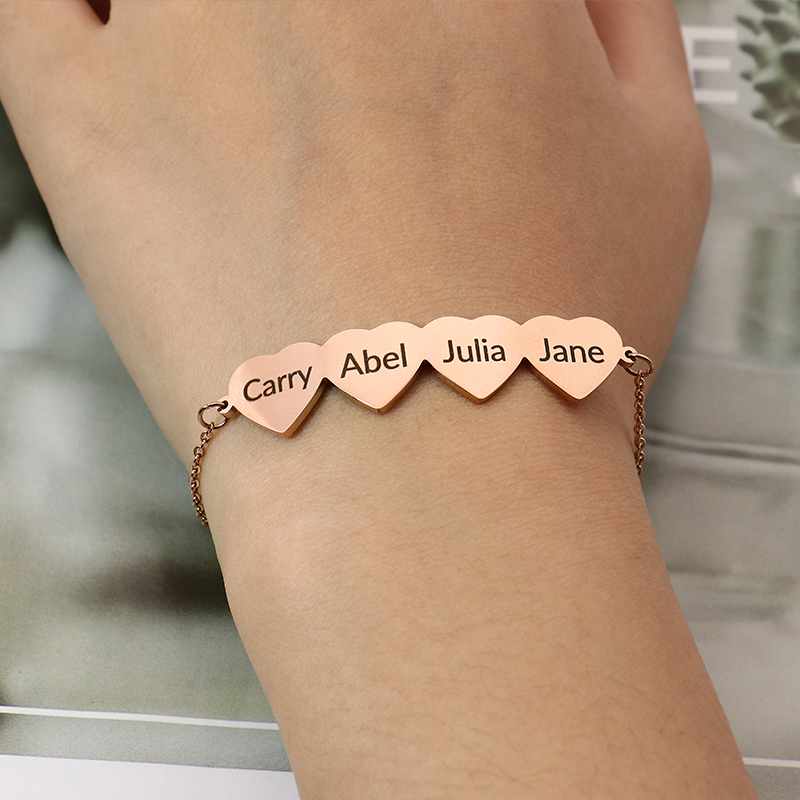 Personalisiert Name Herzen Armband