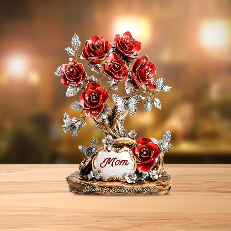 Personalisierte Namen Blume Acryl Plakette