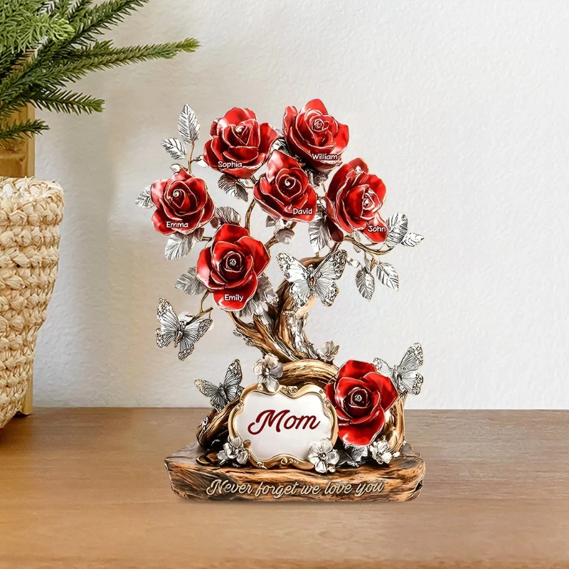 Personalisierte Namen Blume Acryl Plakette