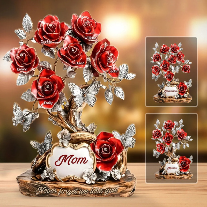 Personalisierte Namen Blume Acryl Plakette