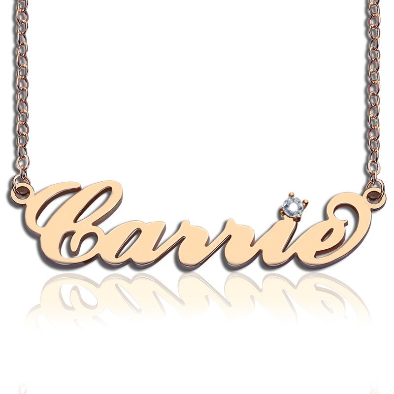Namenshalskette mit Birthstone