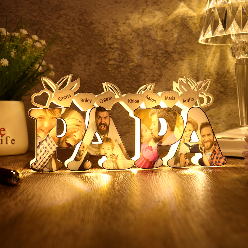 Personalisierte PAPA Namenslampe