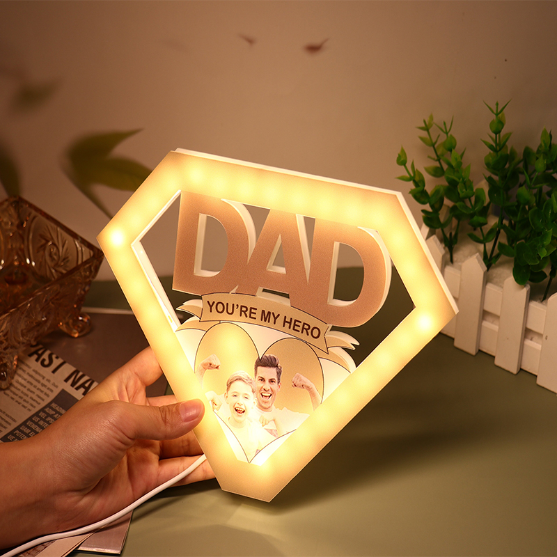 Benutzerdefinierte Vatertags-Superman-Vater-LED-Leuchten