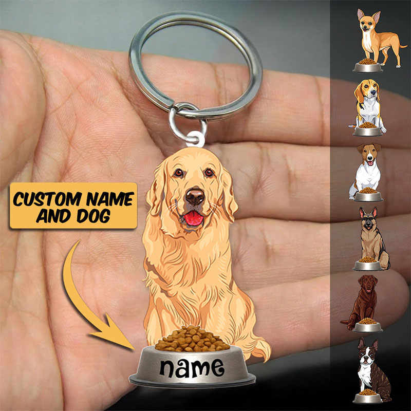 Personalisierter Schlüsselanhänger in Hundeform aus Acryl