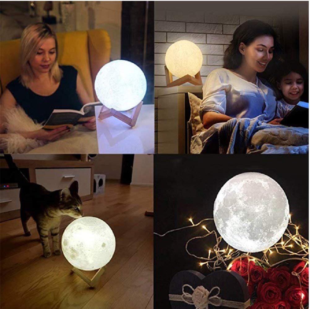 Personalisiertes Buntes Foto 3D Mond Lampe