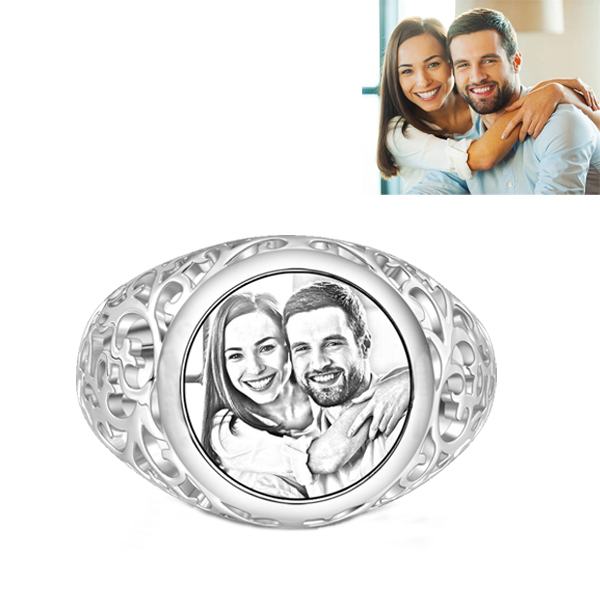 Personalisierte Foto Runde Ring